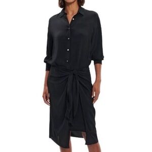 Theory Sarong Shirt Dress in Black